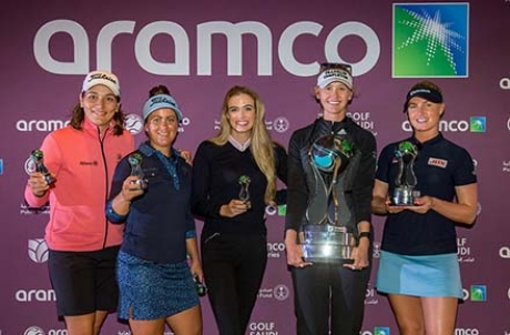 Premiazione del team di Jessica Korda e di Charley Hull 