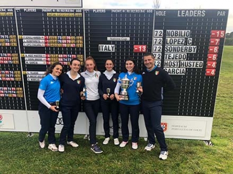 Il team azzurro dopo la premiazione