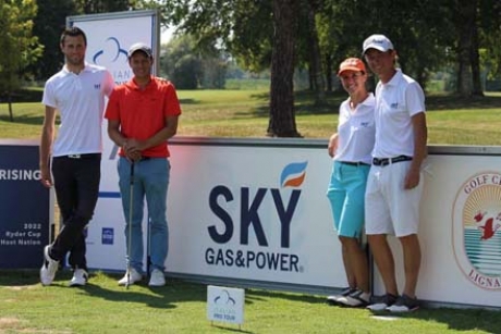 La squadra di Stefano Pitoni, vincitrice della Lignano Open Pro Am (foto Bllicini)