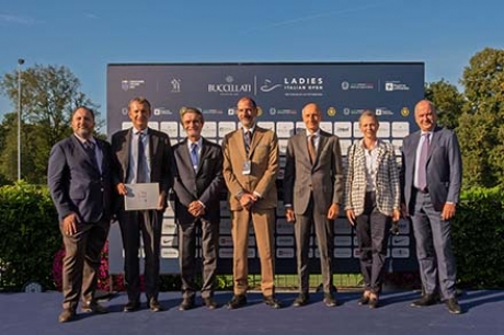 Da sinistra,  Carlo Spinetta, Guido Camera, Attilio Fontana, Matteo Parravicini, Bartolomeo Corsini, Federica Picchi e Cristiano Cerchiai